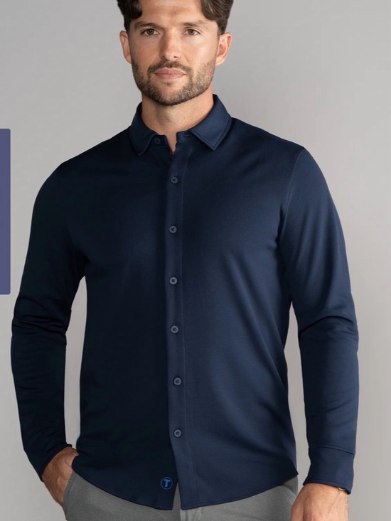 Twillory Other - Men's Navy Twillory Long-Sleeve Button-Up Polo